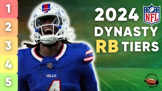 UPDATED Top 24 Dynasty RB Rankings with Tiers | Dynasty Fantasy Football 2024