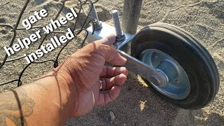 Installed Helper Wheel On Our Metal Gate #homestead #desert #gatehelperwheel