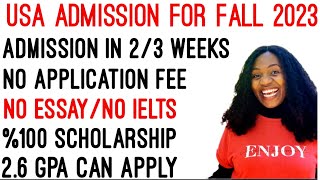 UNIVERSITY WITH NO APPLICATION FEE | %100 TUITION GRANTS FOR INTERNATIONAL STUDENTS-NO ESSAY- NO GRE