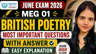 MEG 01 Important Questions June Exam 2026 #meg01 #meg01notes #maenglish2026