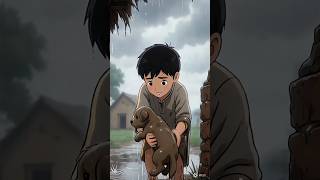 "Rainy Day Rescue 🐶 | Poor Boy Saves Crying Puppy ❤️ #shorts #wan