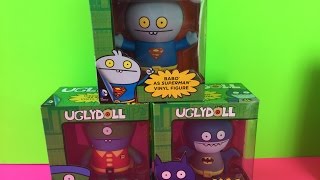 Ugly Doll Babo Wedgehead Ice-Bat Superman Batman Robin vinyl figure lot 