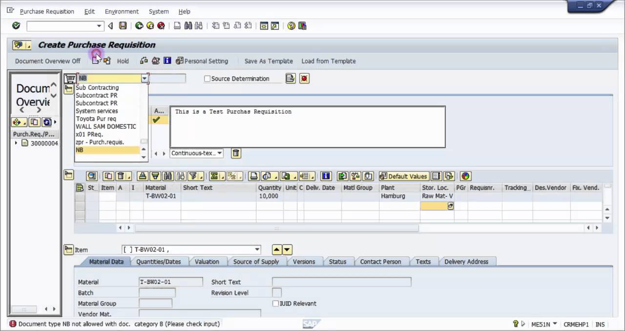 How to create a Purchase Requisition  in SAP -  SAP MM Basic Video