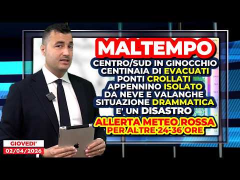Allerta Meteo ROSSA, Centro/Sud in ginocchio: il maltempo provoca un disastro! Neve da tregenda!