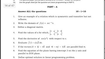2nd PUC mathematics model question paper with answers