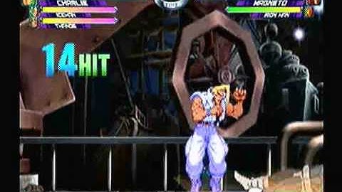 MvC2: Charlie 95% Kill Sequence vs Magneto (Crossfire/Overhead to Bubble/Relaunch)