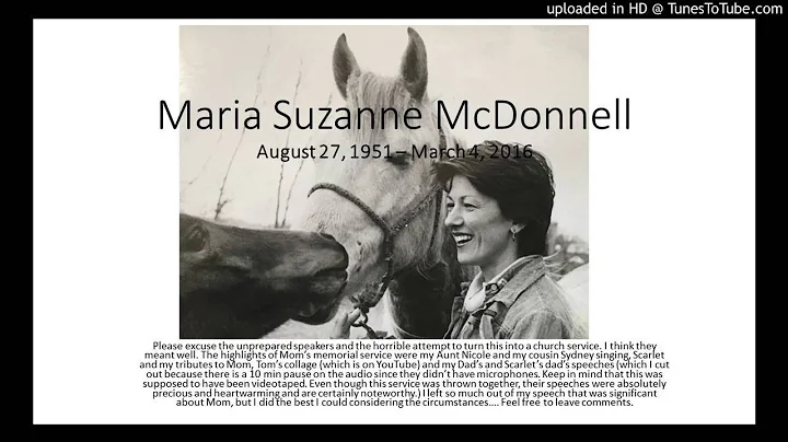 Sue McDonnell's Memorial Service part 1