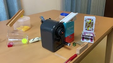 自作ピタゴラ装置No.69　削り機ゴルフ/Golfing Sharpener【スーパースロー装置】 [Self-made Pythagora Machine]