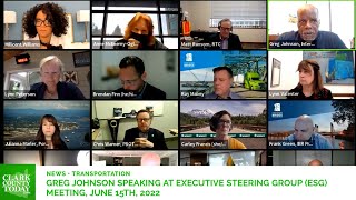 Greg Johnson speaking at Executive Steering Group ESG meeting, June 15th, 2022