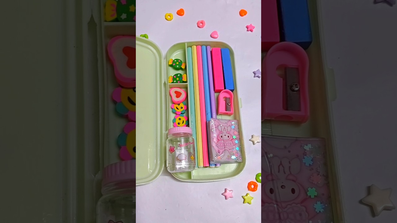 jumbo stationery box filling 90's pencil case #shorts #youtubeparter