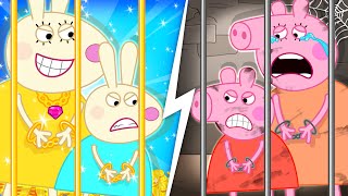 Rich Vs Poor in Prison - Peppa Pig Vs Miss Rabbit - Peppa Pig Funny Animation
