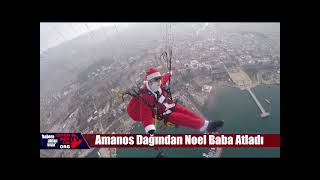 Noel Baba Sırtında Hediye Torbasıyla Atladı