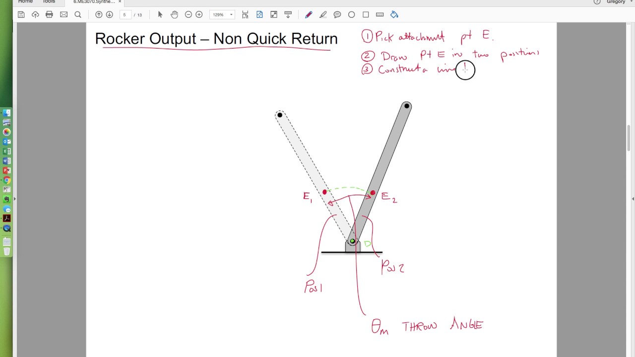 Synthesis of Rocker Output - Non Quick Return - YouTube