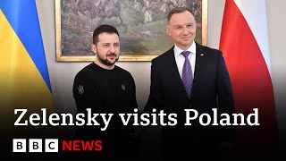 Ukraine's President Zelensky visits Poland - BBC News