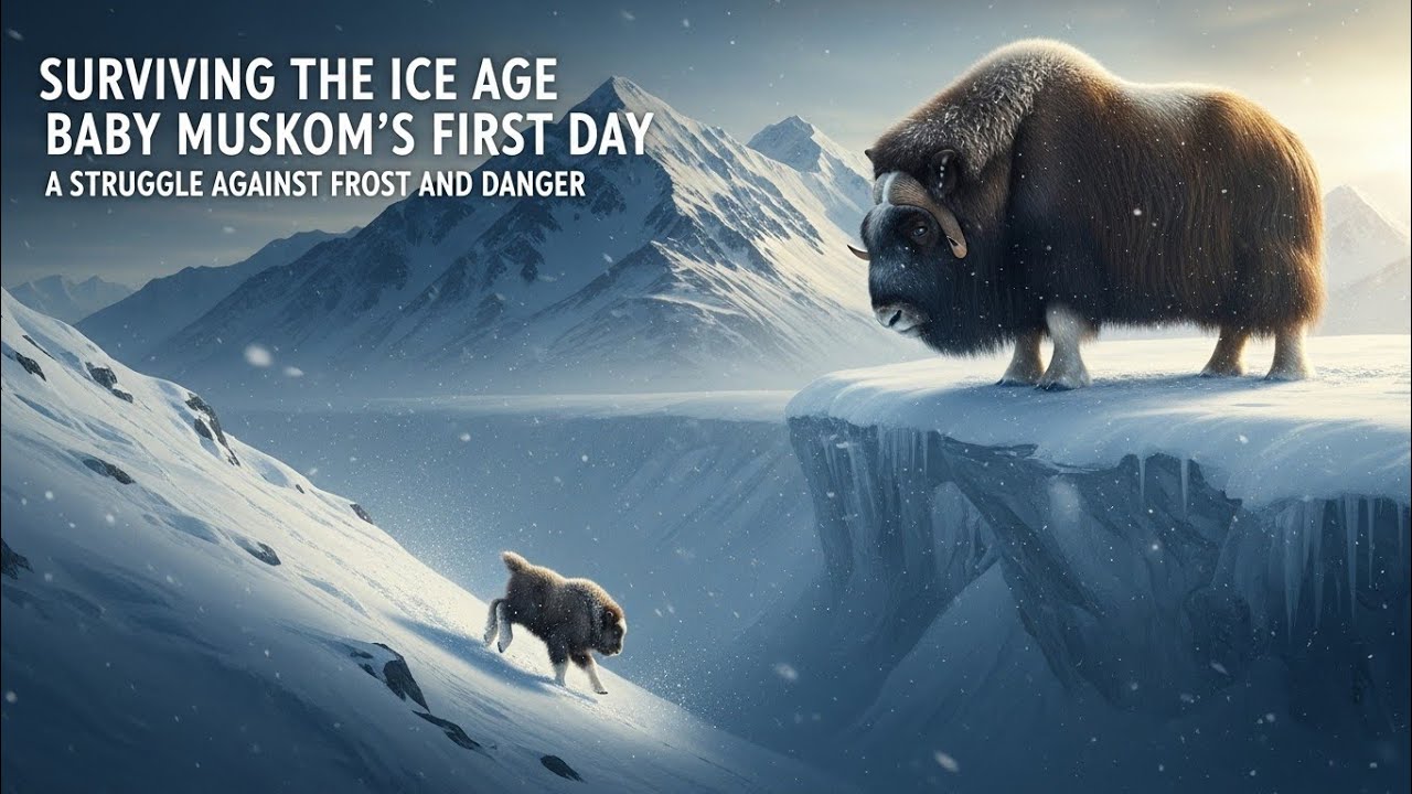 Surviving the Ice Age: Baby Muskox’s First Day in the Arctic