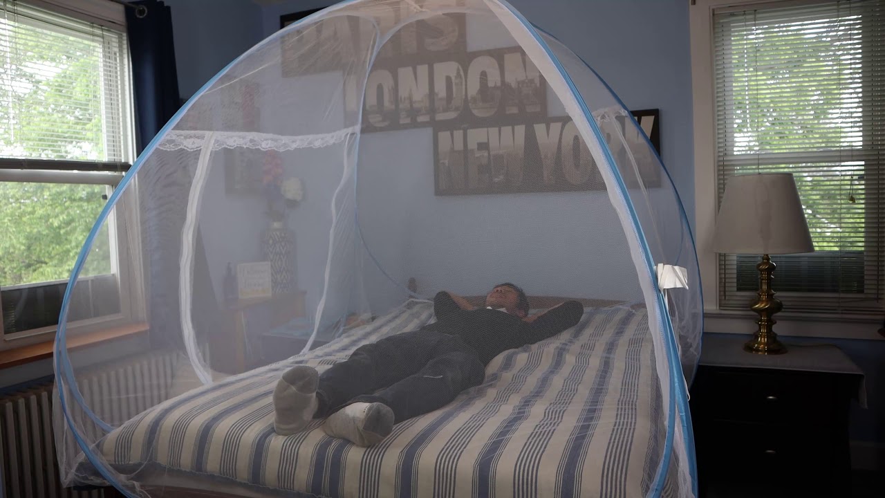 Ammer Pop up Mosquito Net Tent for Beds, Queen Size Review - YouTube