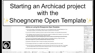 Archicad Tutorial #85: Starting an Archicad project with the Shoegnome Open Template
