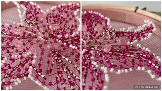 Beaded Stargazer Lily on Tulle🌷 by Olsjona Embroidery 3,323 views 1 year ago 3 minutes, 36 seconds