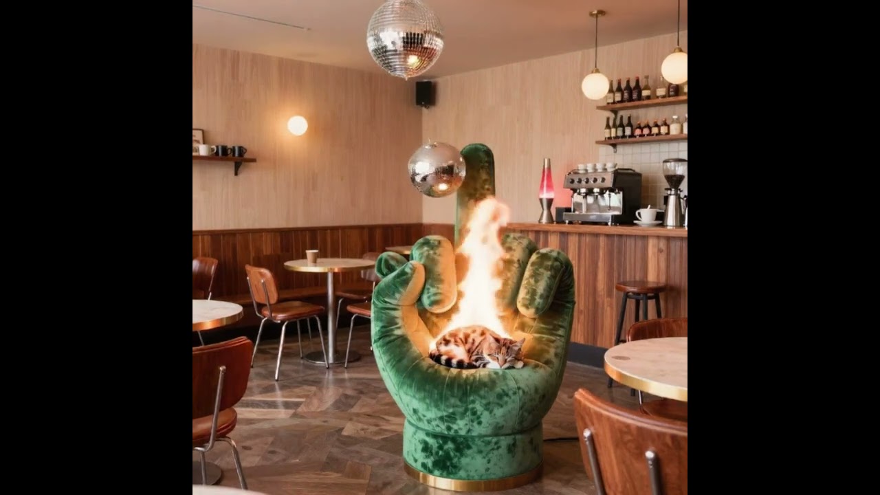 Warm Vinyl Nights 2 ☕ Disco Coffee Shop Ambience with a Cozy Cat & Retro Glow