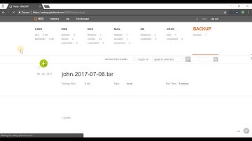 Configure, create and restore backups in Vesta