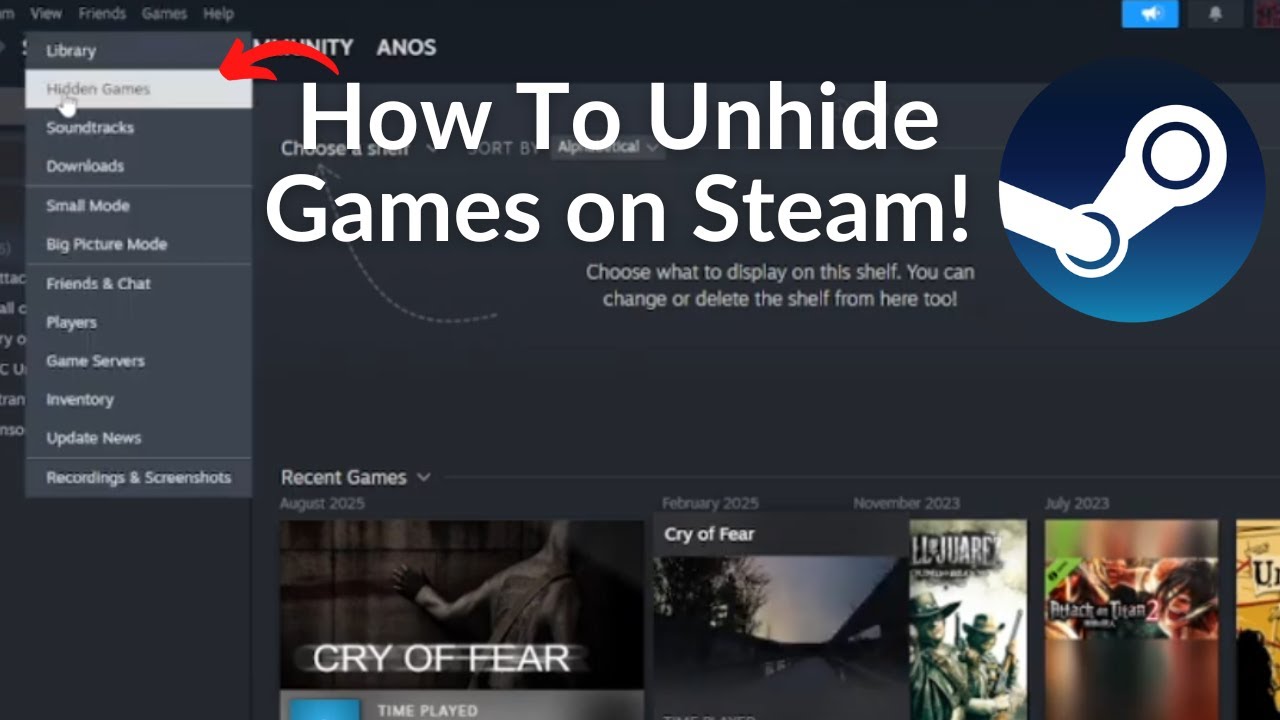 How to Unhide Games on Steam
