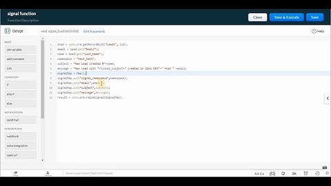 How to create a sales signal with custom function in zoho crm using Deluge script | ITechiean
