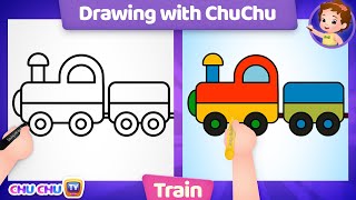 how to draw a train drawing with chuchu chuchu tv drawing for kids easy step by step