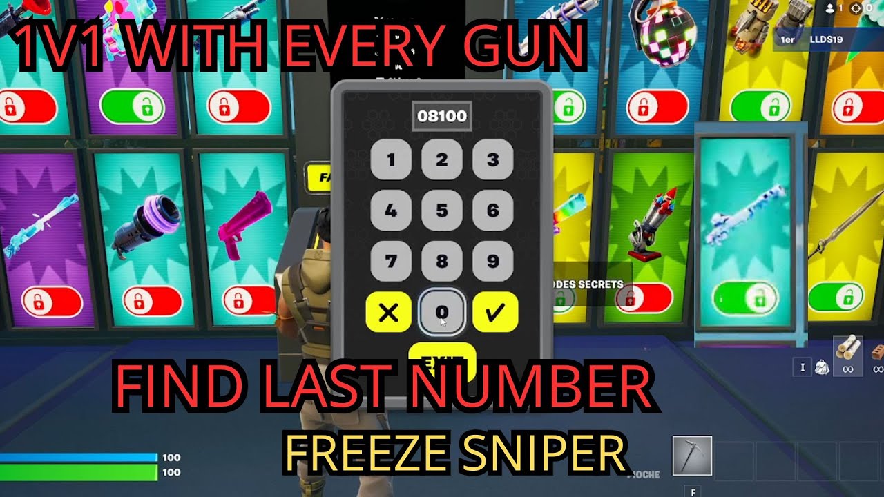How to Get NEW FREEZE SNIPER RIFLE IN 1v1 With Every Gun HIVE MAP FIND ...
