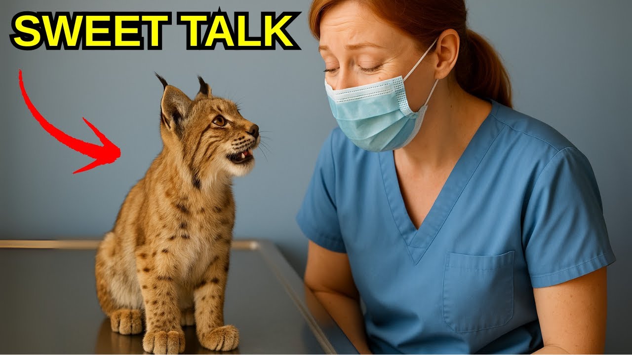 the vet couldn’t believe how this rescue bobcat sweet talked her—try not to smile