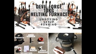 Devil Forge 10 kg Light Duty Propane Melting Furnace  Set Up And Use - 3kg Copper Bar Melt