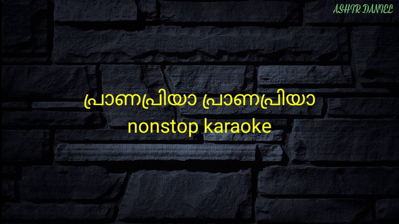 പ്രാണപ്രീയാ പ്രാണപ്രീയാ pranapriya pranapriya nonstop karaoke
