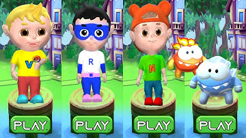 Tag with Super Ryan vs Vlad and Nikita Run vs Om Fire-Wind Nom Run GamePlay