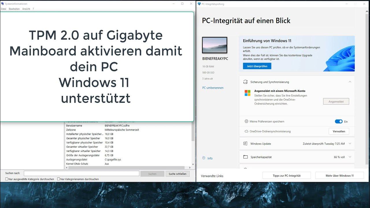 Windows 11 TPM 2 0 aktivieren Gigabyte Mainboard YouTube