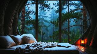 🌧️ Cozy Treehouse Rain at Night 🌲 Rain Sounds for Deep Sleep, Study & Relaxation (4K Ambience)