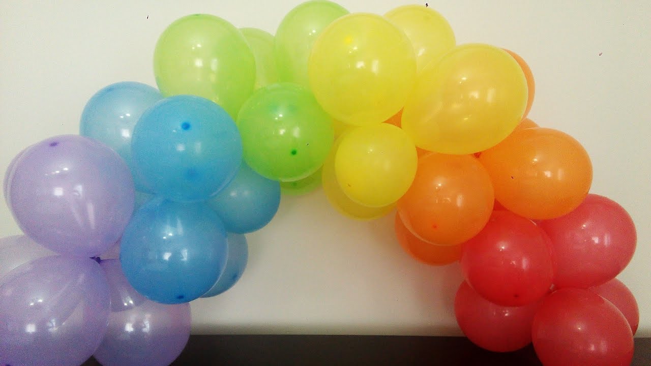 Diy Rainbow Balloon Garland Gokkusagi Balon Kemer Yapimi Dogumgunu Partileri Balon Gokkusagi