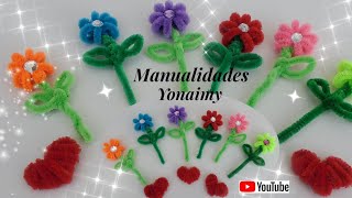 FLORES DE ESPIRAL HECHAS CON LIMPIA PIPAS IDEALES COMO DETALLE DE  10 DE MAYO  O 14 DE FEBRERO ,