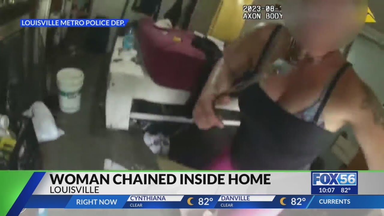 Police rescue woman chained to floor of Louisville home, video shows
