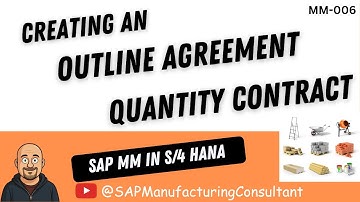 How to create an Outline Agreement - Quantity Contract | SAP MM | Master Data