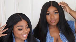 THIS IS IT!! NATURAL EDGE HAIRLINE  KINKY STRAIGHT WIG INSTALL | Luvme Hair
