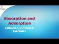 Absorption and Adsorption - Definition, Difference, Examples