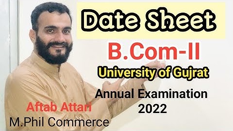 date sheet of b.com part 2 University of Gujrat  | Annual examination b.com 2 | b.com 2 UOG