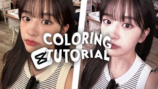 soft pink purple coloring ideas capcut | ae inspired coloring on capcut tutorial screenshot 3