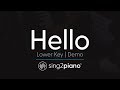 Hello (Lower Key - Piano Karaoke Demo) Adele