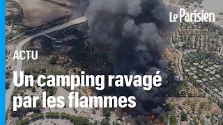 Un spectaculaire incendie ravage une partie du camping du Grau-du-Roi (Gard)