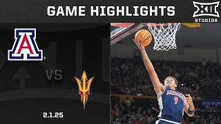 Arizona vs. Arizona State Game Highlights | 2024-25 Big 12 Men's Basketball