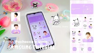 how to make your Android phone aesthetic | pochocco x vmin 💜 | BTS purple theme