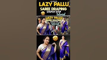 Easy Lazy Pallu Saree Draping🤩🥻#sareedraping #Lazypallu #saree​ #ytshorts #viral #shorts #rshometips
