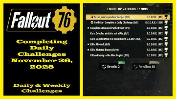 Completing Daily Challenges For November 26, 2025 - Fallout 76 Daily Challenges Guide