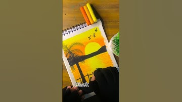 🌈easy sunset drawing🌅😱☺️#drawing#shorts#oilpastel#sunset#painting#kidsdrawing#viral#art#trending