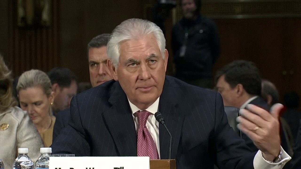 Rex Tillerson hits Russia at Senate hearing